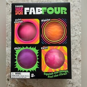Teenie Nee Doh FAB FOUR Kids Dough Set - Pink, Orange, Purple, Magenta